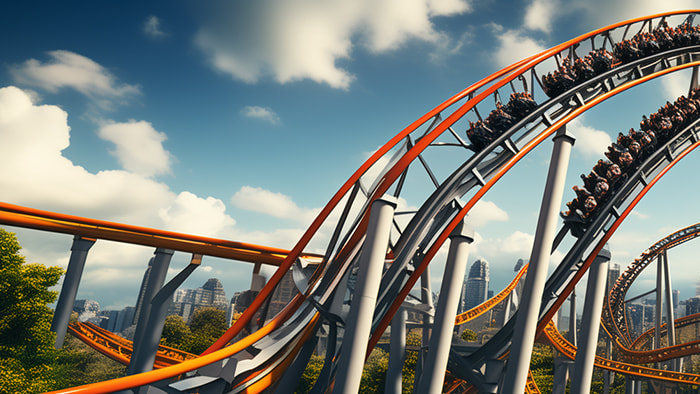 Rollercoaster symbolizing the risky nature of leveraged ETFs