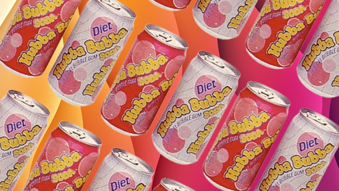 A can of Hubba Bubba bubblegum-flavored soda