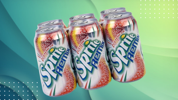 A bottle of Sprite Remix with a colorful label