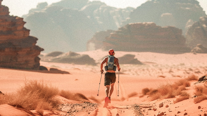 Competitors traversing harsh desert terrains in the 4 Deserts Race Series