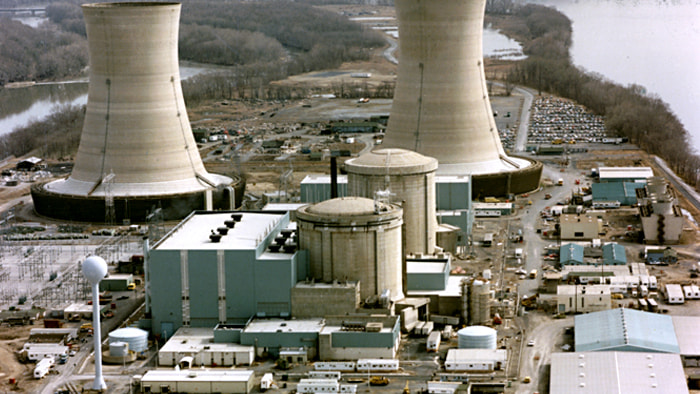 The Three Mile Island nuclear power plant in the United States